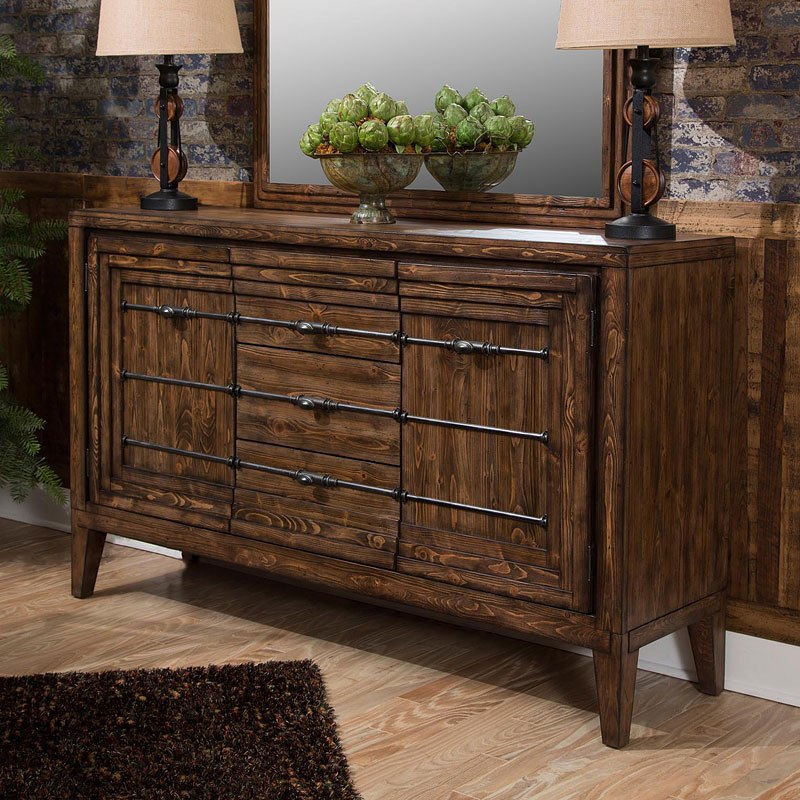 Aico Carrollton Sideboard in Rustic Ranch - Furniture Now (CA)