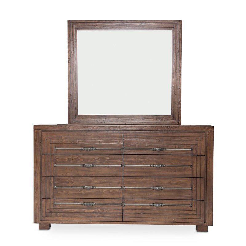 Aico Carrollton Mirror in Rustic Ranch - Furniture Now (CA)