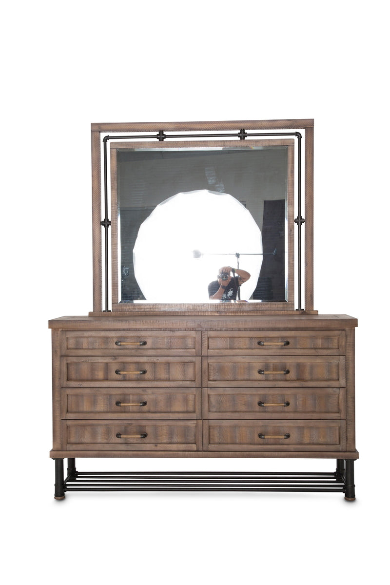 Aico Crossings Mirror in Reclaimed Barn - Furniture Now (CA)