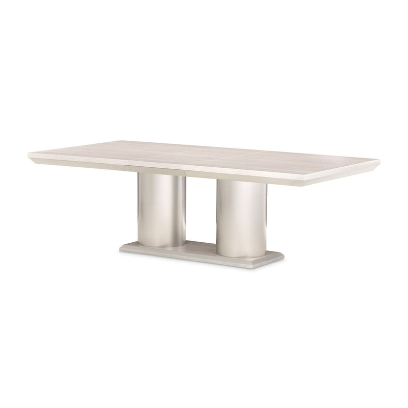 AICO Marin Double Pedestal Table in Greige - Furniture Now (CA)