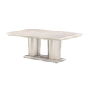 AICO Marin Double Pedestal Table in Greige - Furniture Now (CA)