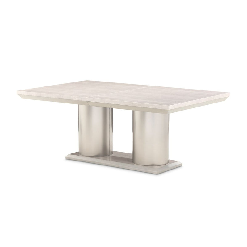AICO Marin Double Pedestal Table in Greige - Furniture Now (CA)