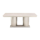 AICO Marin Double Pedestal Table in Greige - Furniture Now (CA)