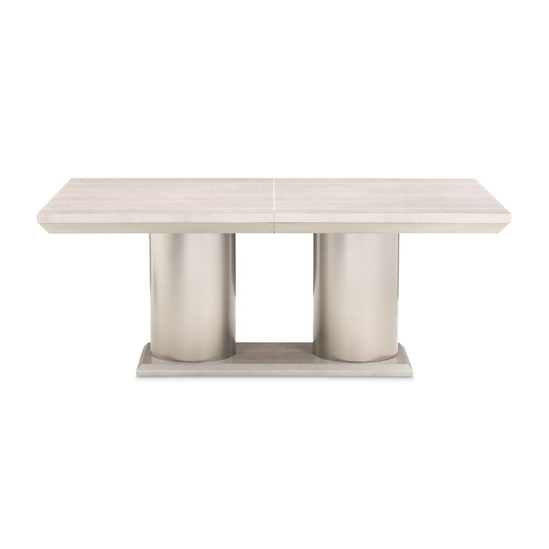 AICO Marin Double Pedestal Table in Greige - Furniture Now (CA)