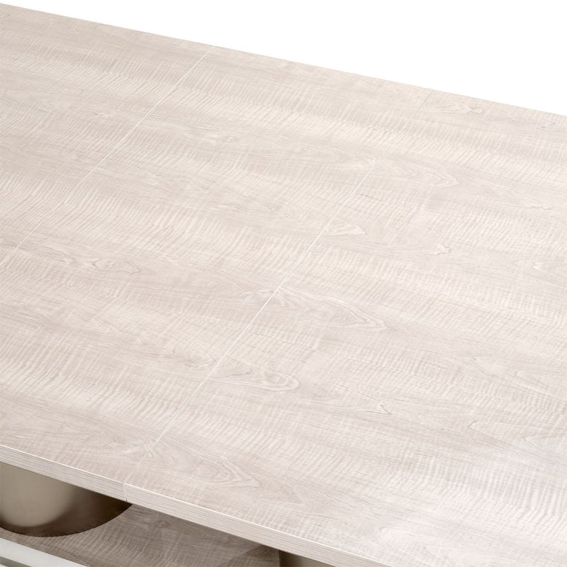 AICO Marin Double Pedestal Table in Greige - Furniture Now (CA)