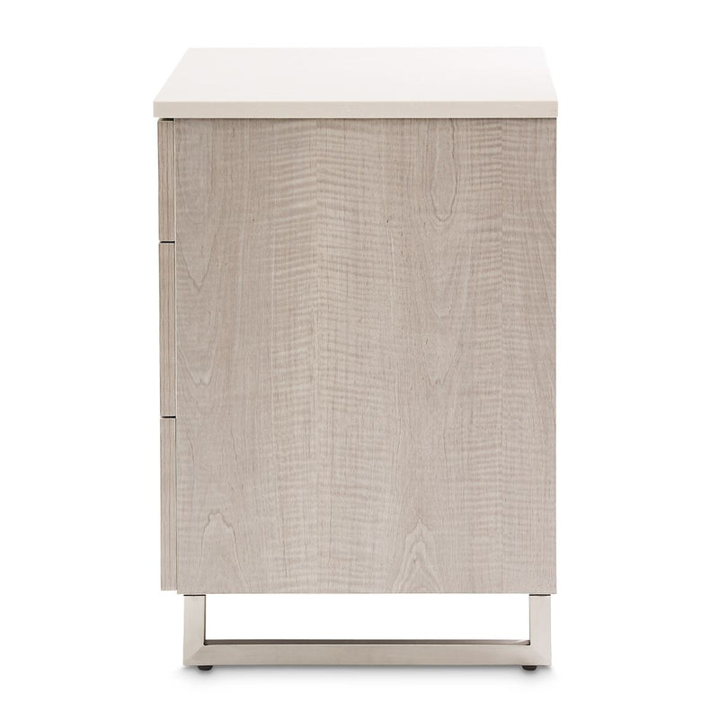 AICO Marin Nightstand in Greige - Furniture Now (CA)