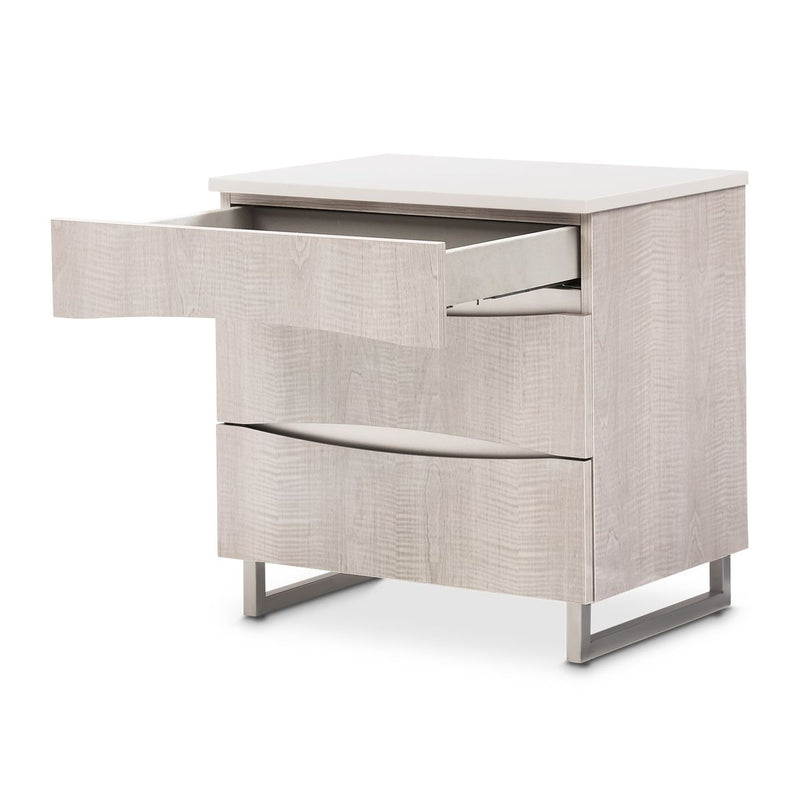 AICO Marin Nightstand in Greige - Furniture Now (CA)