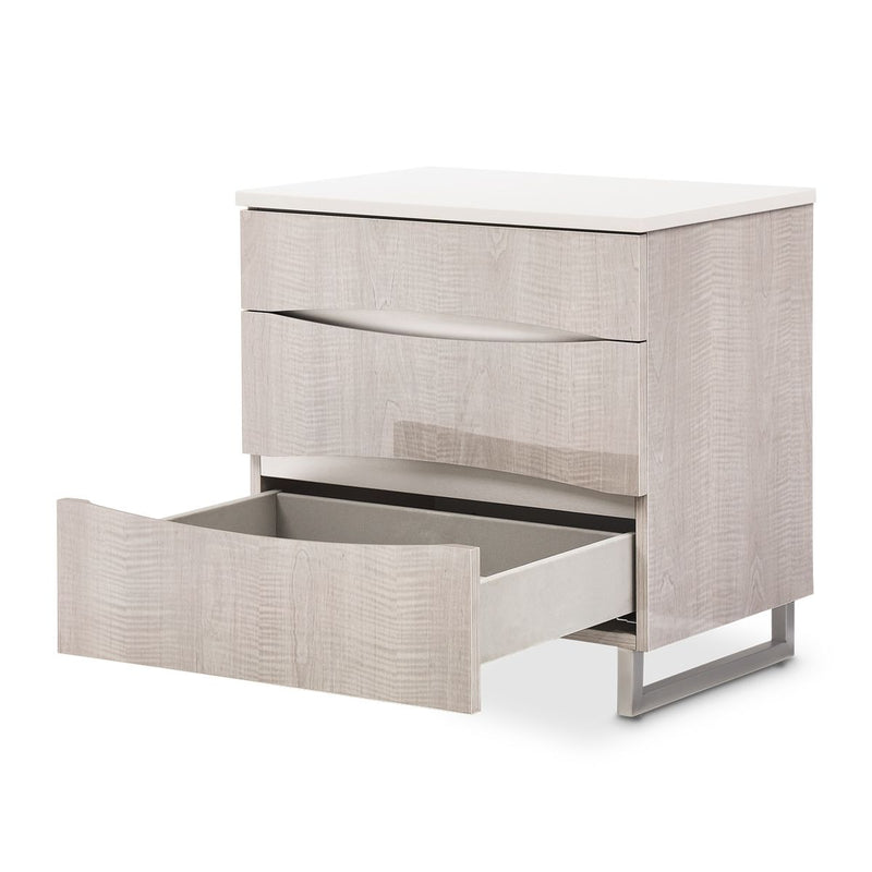 AICO Marin Nightstand in Greige - Furniture Now (CA)