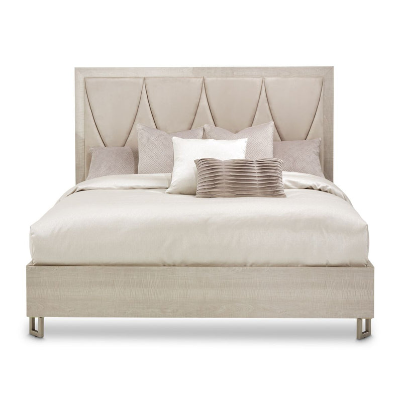 AICO Marin Queen Panel Bed in Greige - Furniture Now (CA)