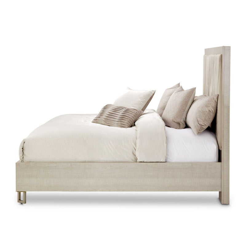 AICO Marin Queen Panel Bed in Greige - Furniture Now (CA)