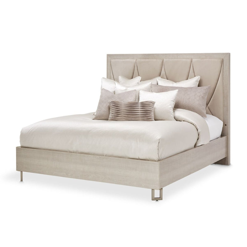 AICO Marin Cal King Panel Bed in Greige image