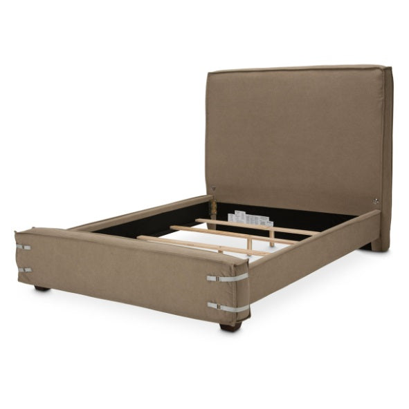 AICO Furniture Penninsula Queen Upholstered Bed in Khaki - Furniture Now (CA)