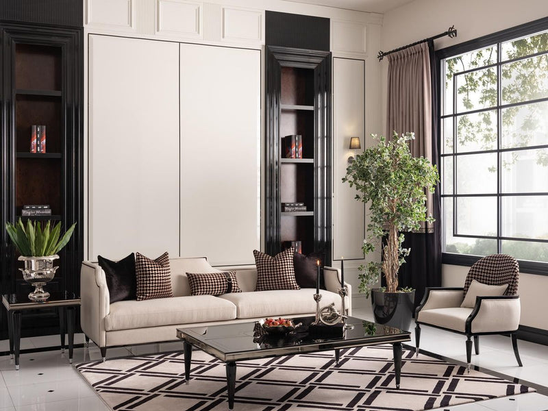 AICO La Francaise Mansion Sofa in Cafe/Black - Furniture Now (CA)