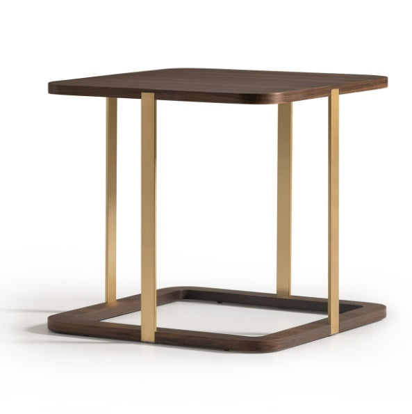 AICO Furniture Amora Side Table in Eggshell Walnut image