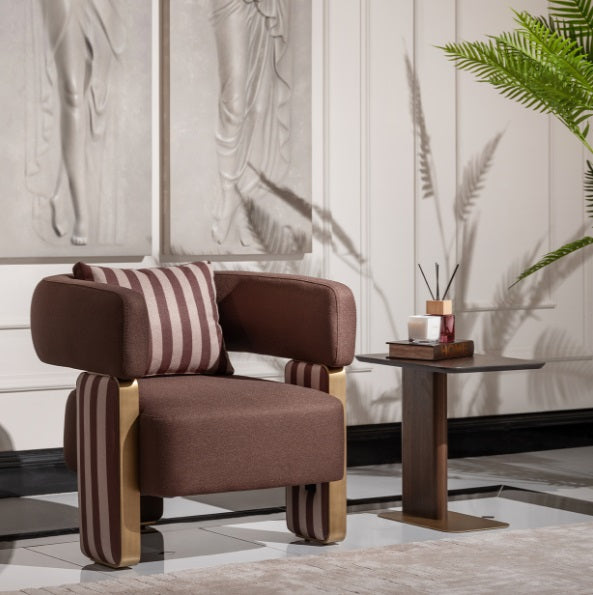 AICO Furniture Amora Chair Brown in Eggshell Walnut - Furniture Now (CA)