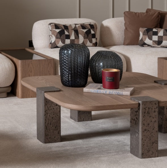 AICO Furniture Bristol Point Large Cocktail Table in Saddle Brown - Furniture Now (CA)