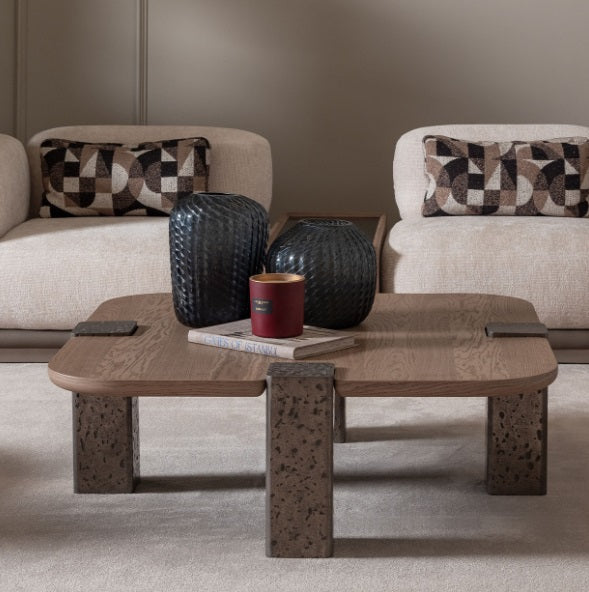 AICO Furniture Bristol Point Large Cocktail Table in Saddle Brown - Furniture Now (CA)