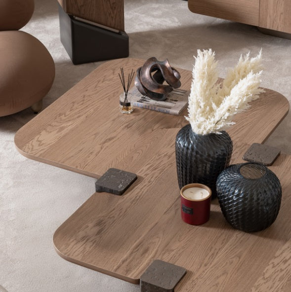 AICO Furniture Bristol Point Medium Cocktail Table in Saddle Brown - Furniture Now (CA)