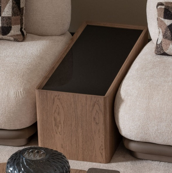 AICO Furniture Bristol Point Sectional Table in Saddle Brown - Furniture Now (CA)