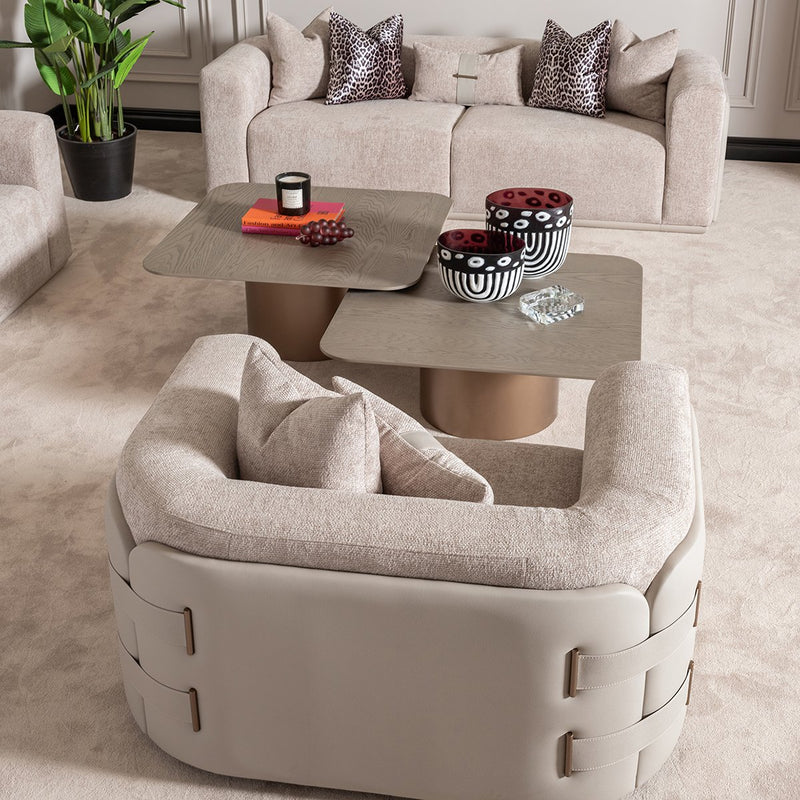 AICO Canberra Tall Cocktail Table in Brown - Furniture Now (CA)