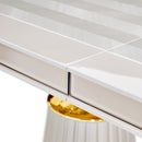 AICO Furniture Carmela Rectangular Dining Table in Shimmer Ivory - Furniture Now (CA)