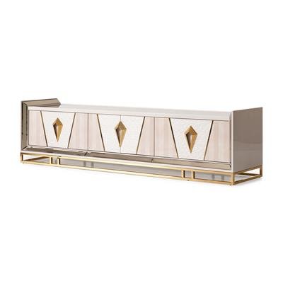 AICO Carmela Media Cabinet in Shimmer Ivory - Furniture Now (CA)