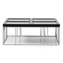 AICO Furniture Carmela Cocktail Table in Glossy Charcoal Sand - Furniture Now (CA)