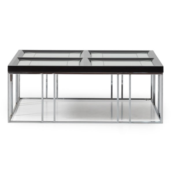 AICO Furniture Carmela Cocktail Table in Glossy Charcoal Sand - Furniture Now (CA)