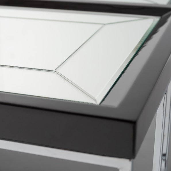 AICO Furniture Carmela Cocktail Table in Glossy Charcoal Sand - Furniture Now (CA)