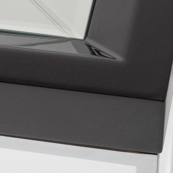 AICO Furniture Carmela End Table in Glossy Charcoal Sand - Furniture Now (CA)