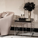 AICO Furniture Carmela End Table in Glossy Charcoal Sand - Furniture Now (CA)