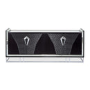 AICO Furniture Carmela Console Table in Glossy Charcoal Sand - Furniture Now (CA)