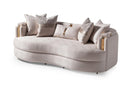 AICO Carmela Sofa Almond in Shimmer Ivory - Furniture Now (CA)
