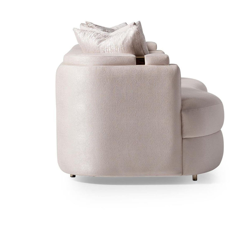 AICO Carmela Sofa Almond in Shimmer Ivory - Furniture Now (CA)