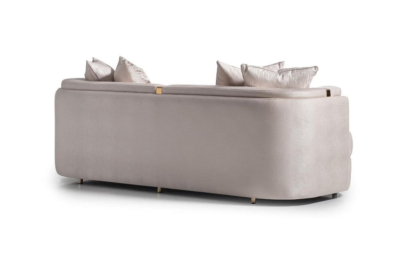 AICO Carmela Sofa Almond in Shimmer Ivory - Furniture Now (CA)
