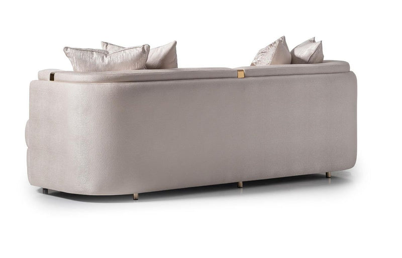 AICO Carmela Sofa Almond in Shimmer Ivory - Furniture Now (CA)