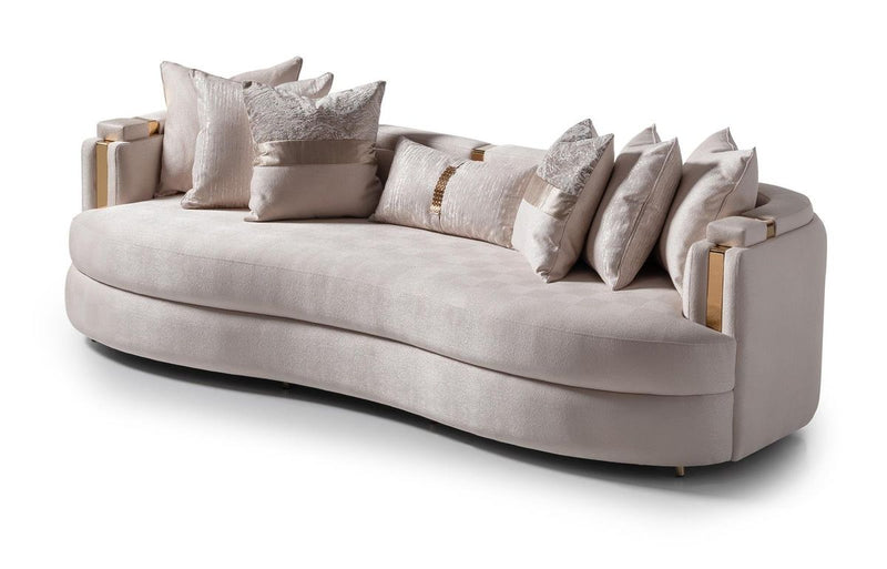 AICO Carmela Mansion Sofa in Shimmer Ivory - Furniture Now (CA)