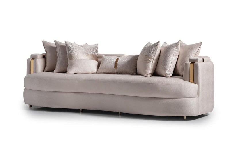 AICO Carmela Mansion Sofa in Shimmer Ivory - Furniture Now (CA)