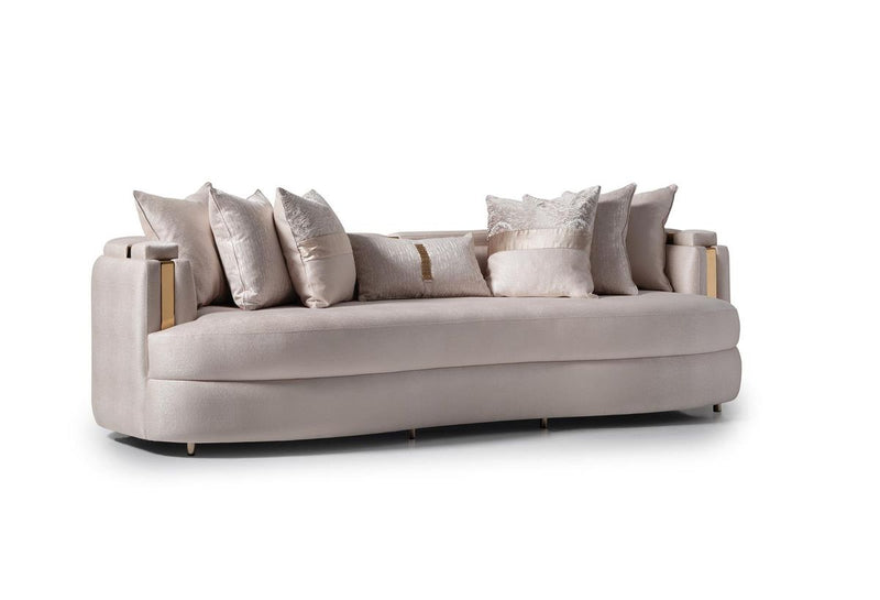 AICO Carmela Mansion Sofa in Shimmer Ivory - Furniture Now (CA)