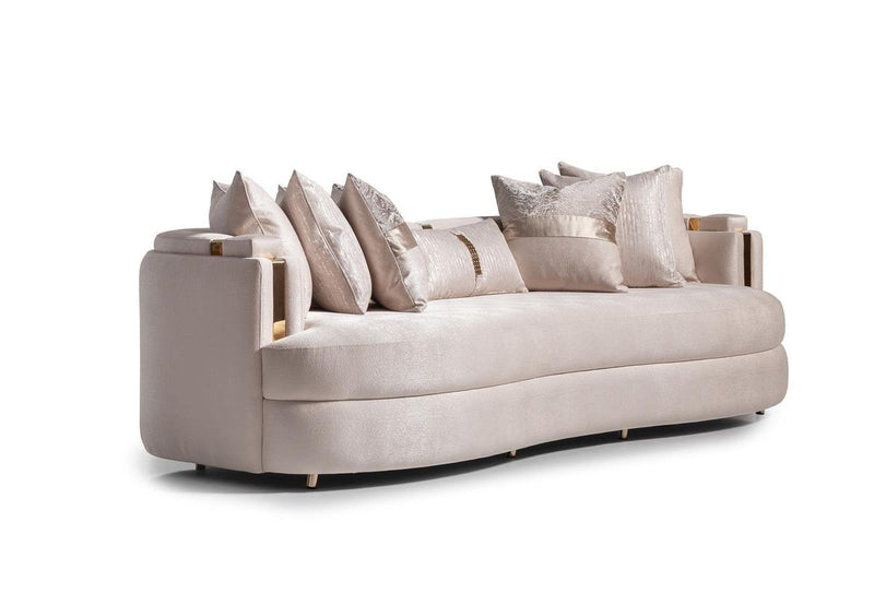 AICO Carmela Mansion Sofa in Shimmer Ivory - Furniture Now (CA)