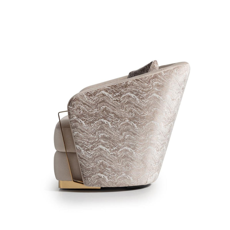 AICO Carmela Accent Chair in Shimmer Ivory - Furniture Now (CA)