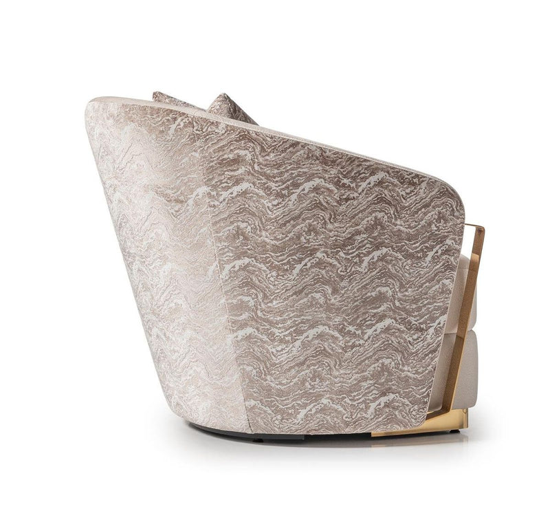 AICO Carmela Accent Chair in Shimmer Ivory - Furniture Now (CA)