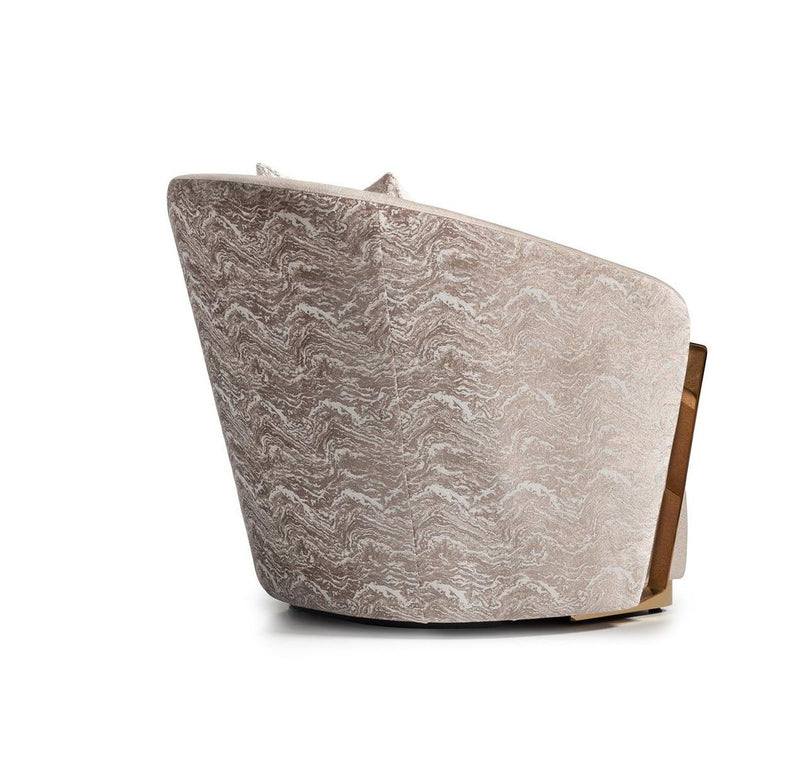 AICO Carmela Accent Chair in Shimmer Ivory - Furniture Now (CA)