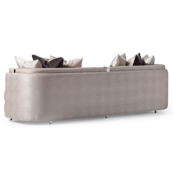 AICO Furniture Carmela Mansion Sofa Zinc in Silver - Furniture Now (CA)