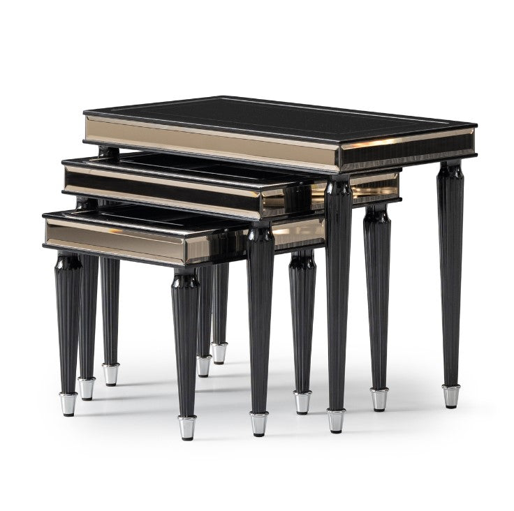 AICO La Francaise Nesting Tables in Black Ice - Furniture Now (CA)