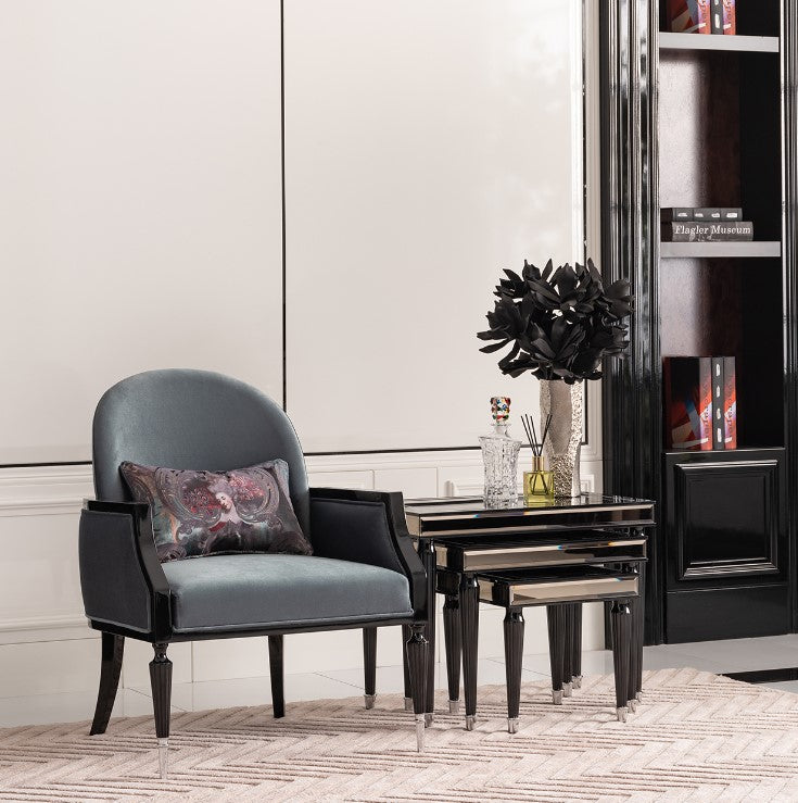 AICO La Francaise Nesting Tables in Black Ice - Furniture Now (CA)