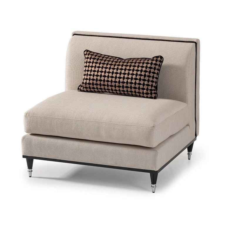 AICO La Francaise Armless Chair in Cafe/Black - Furniture Now (CA)