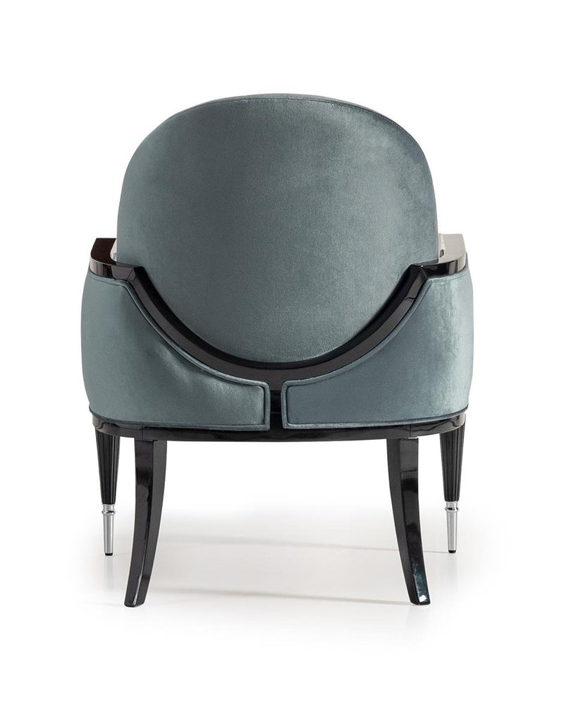 AICO La Francaise Accent Chair in Azure/Black - Furniture Now (CA)