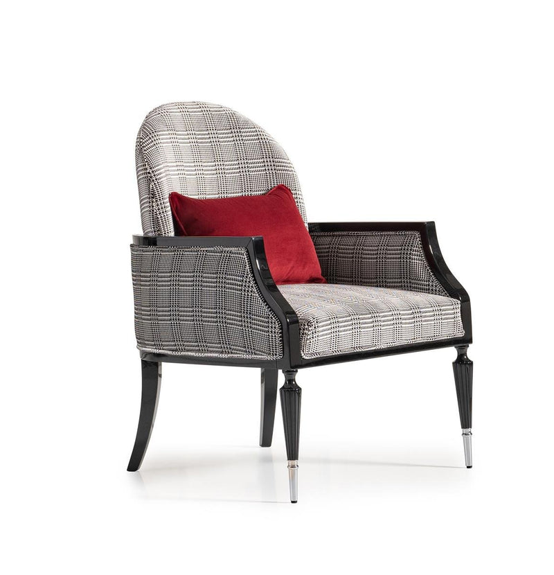 AICO La Francaise Accent Chair in Domino/Black - Furniture Now (CA)