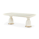 AICO Furniture Lisbon Double Pedestal Dining Table in Silken Matte Cream image
